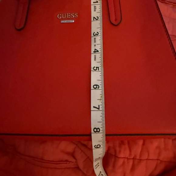 Guess Red Satchel Bag with Gold Accents - Picture 7 of 8